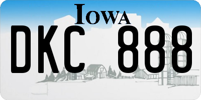 IA license plate DKC888