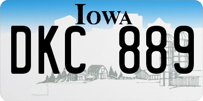 IA license plate DKC889