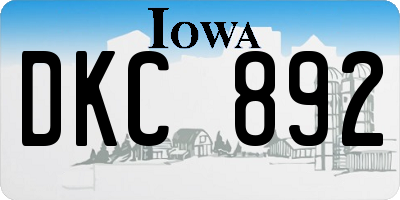 IA license plate DKC892
