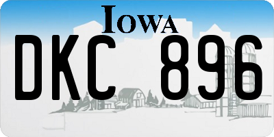 IA license plate DKC896