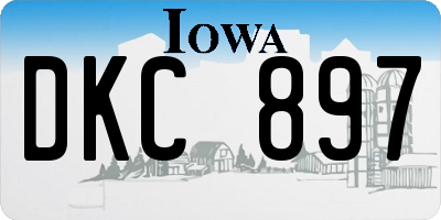 IA license plate DKC897