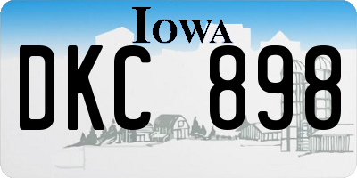 IA license plate DKC898