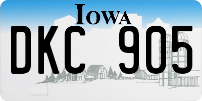 IA license plate DKC905
