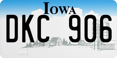 IA license plate DKC906