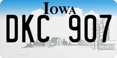 IA license plate DKC907