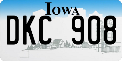 IA license plate DKC908