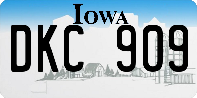IA license plate DKC909