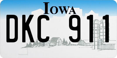 IA license plate DKC911