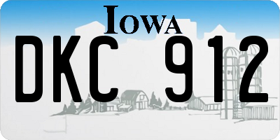 IA license plate DKC912