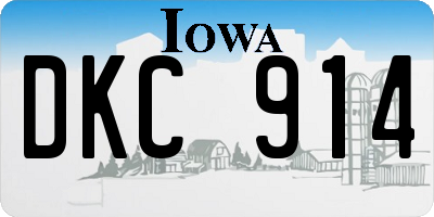 IA license plate DKC914
