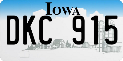 IA license plate DKC915