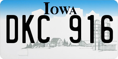 IA license plate DKC916