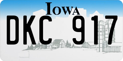 IA license plate DKC917