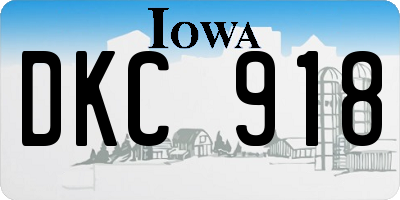 IA license plate DKC918