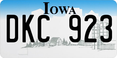 IA license plate DKC923