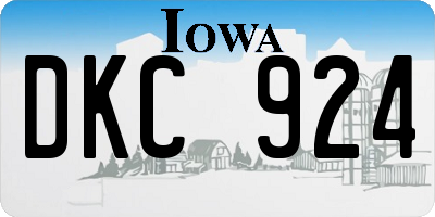 IA license plate DKC924
