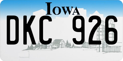 IA license plate DKC926