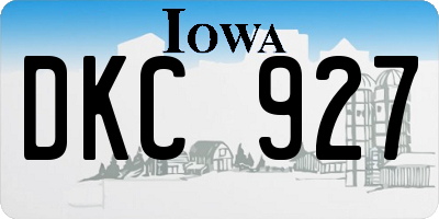 IA license plate DKC927