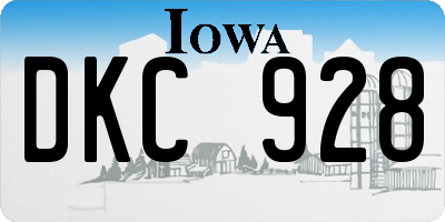 IA license plate DKC928