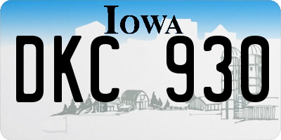 IA license plate DKC930