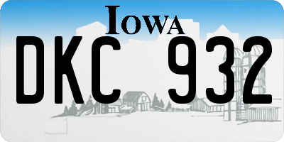 IA license plate DKC932