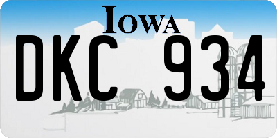 IA license plate DKC934