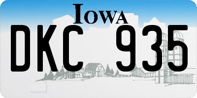 IA license plate DKC935