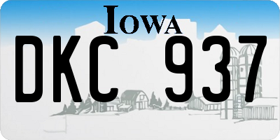 IA license plate DKC937