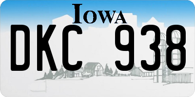 IA license plate DKC938