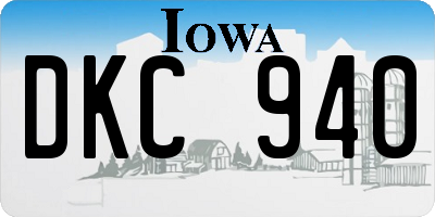 IA license plate DKC940