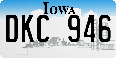 IA license plate DKC946