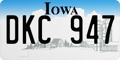 IA license plate DKC947