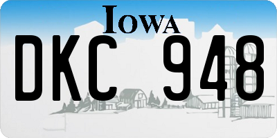 IA license plate DKC948