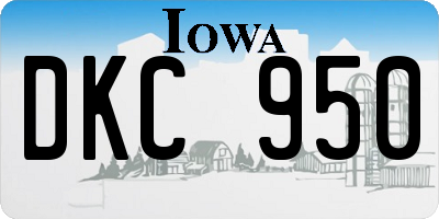 IA license plate DKC950