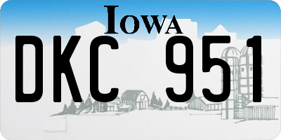 IA license plate DKC951