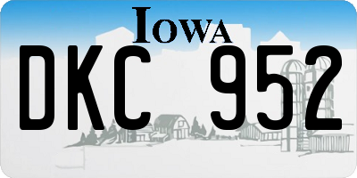 IA license plate DKC952
