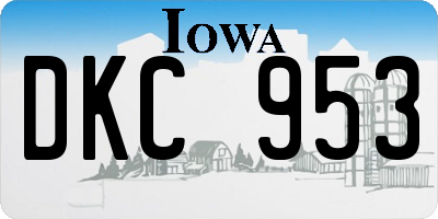 IA license plate DKC953
