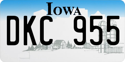 IA license plate DKC955