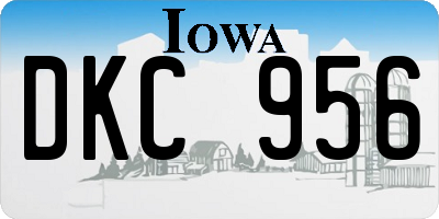 IA license plate DKC956
