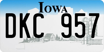 IA license plate DKC957