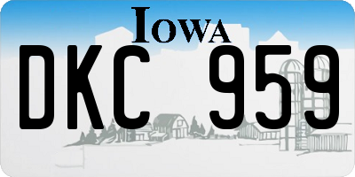 IA license plate DKC959