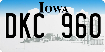 IA license plate DKC960