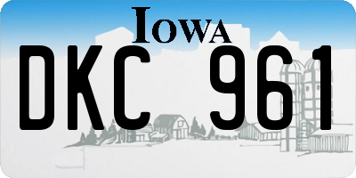 IA license plate DKC961