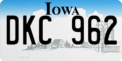 IA license plate DKC962