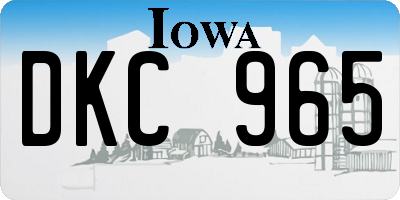 IA license plate DKC965