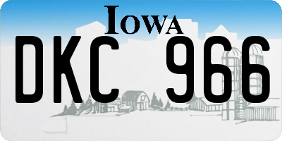 IA license plate DKC966