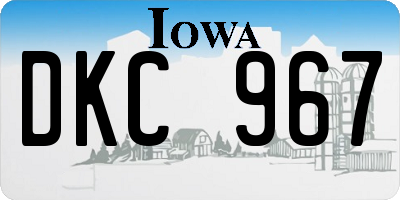 IA license plate DKC967