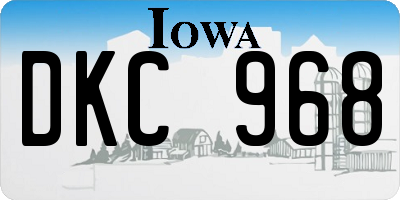 IA license plate DKC968