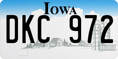 IA license plate DKC972