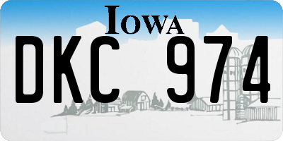 IA license plate DKC974